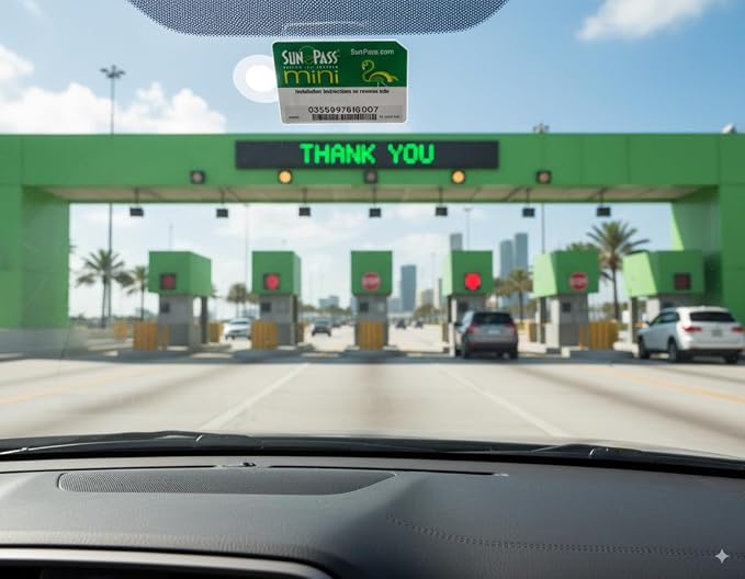 Sun Pass Pro Universal Toll Transponder – Prepaid Electronic Pass for Florida & 21 Additional States (MINI)