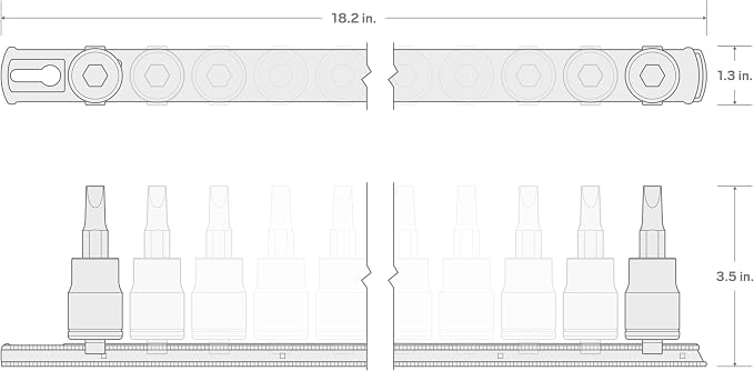 TEKTON 1/2 Inch Drive Hex Impact Bit Socket Set, 10-Piece | SIB92100