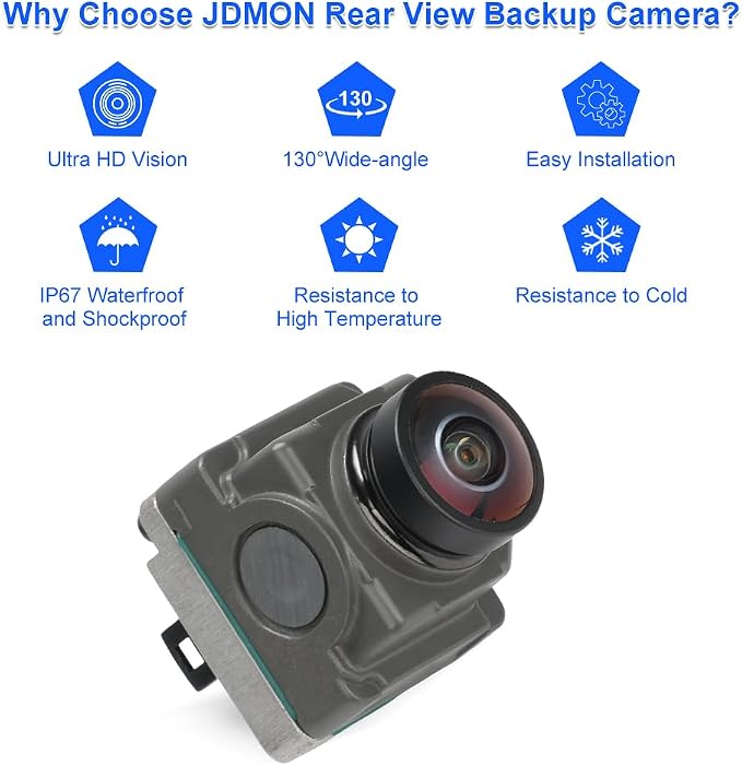 JDMON Backup Rear Park Assist Camera Compatible with Land Rover Discovery IV 2012-2015, Jaguar E-Pace X540 2017-2022 XE X760 2015-2022 Replacement for FW93-19H422-AB LR060915 Reversing Aid Camera