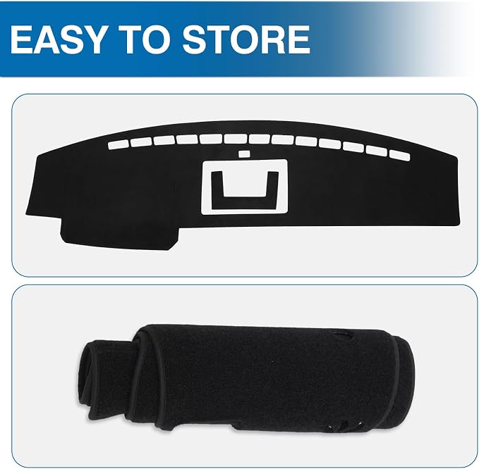 KUST Black Dash Cover Compatible with 2009-2014 Ford F150 F-150 Raptor (with Light Sensor) Polyester Dashboard Cover Non-Slip Dash Protector Accessories for F150 Custom Fit Dash Mat No Glare