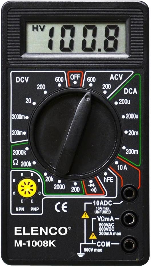 Elenco M-1008K - Digital Multimeter Solder Kit | Great STEM Project | Soldering Required,Black