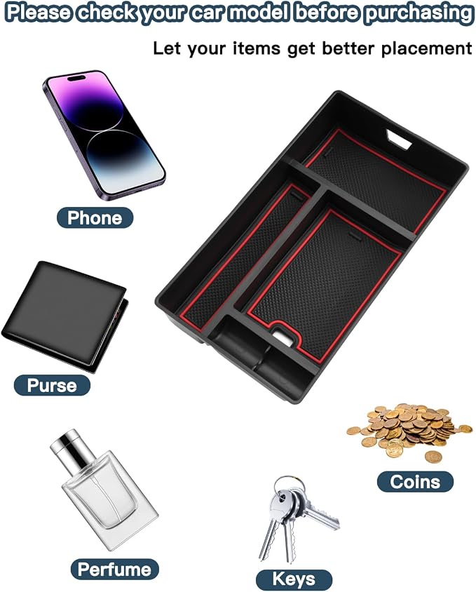 Ruiya Center Console Organizer for 2022-2026 Lexus NX Console Organizer for Lexus NX Accessories Armrest Storage Tray Compatible with 2022 2023 2024 2025 2026 Lexus NX 250/350/350h/450h+