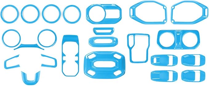RT-TCZ for Wrangler JL Interior Trim Kit Compatible with Jeep Wrangler JL JLU Gladiator JT 2018-2023 Baby Blue Interior Accessories 23pcs