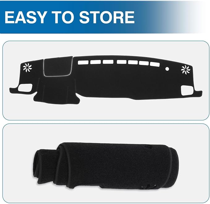 KUST Black Dash Cover for Toyota Highlander 2020-2025 2026 (L, LE, XLE, XSE, Limited, Platinum) (with HUD) Non-Slip Center Console Dashboard Cover No Glare (Not Fit for Toyota Grand Highlander)