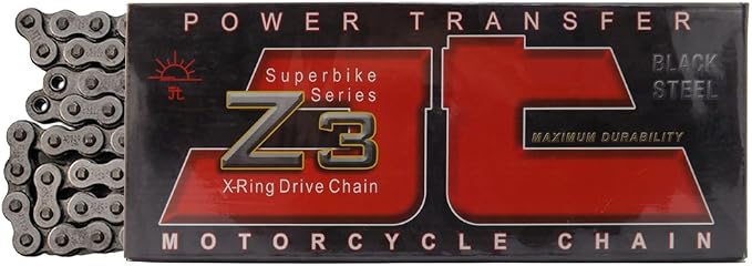 JT Chain JTC530Z3112RL (530 Series) Black Steel 112 Link Super Heavy Duty X-Ring Chain with Connecting Link