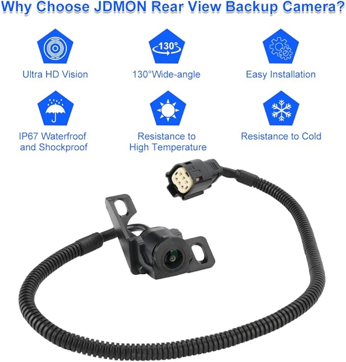 JDMON Backup Rear Park Assist Camera Compatible with Ford F250 F350 F450 F550 Super Duty Pickup 2008-2012 Replacement for 9C3T-19G490-BD 9C3Z19G490E 9C3T19G490BD Reversing Aid Camera