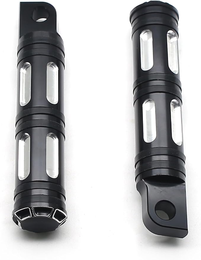 MZS Motorcycle Highway Pegs, 1.25" CNC Highway Foot Pegs Adjustable Short Mount Clamps Compatible with Road Glide King Softail Electra Street Glide Sportster Dyna Rebel Shadow for 1 1/4 Engine Guard