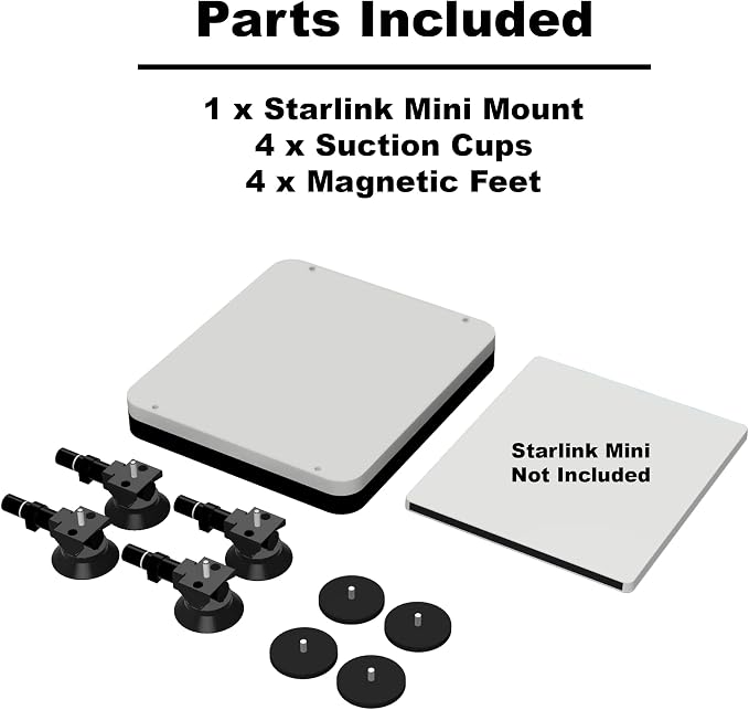 Starlink Mount Ultra-Durable Kit for Campers, RVs, UTVs, Trucks, & Cars | USA Made | Interior and Exterior Vehicle Installation | Hardtop Complete Coverage (No Charger, Mount + Both Options)