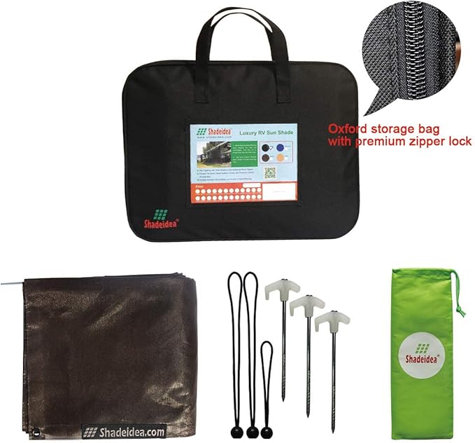 Shadeidea RV Sun Shade Screen for Awning - 8' X 10' 5'' Brown Mesh Sunshade Motorhome Camping Trailer UV Sunblocker Canopy Sunscreen - 3 Year Lasting