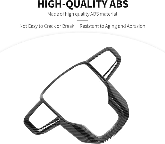 JeCar Steering Wheel Trim Cover Compatible with GMC Sierra 1500 2019-2025, for GMC Sierra 2500HD/3500HD 2020-2024, for GMC Yukon 2021-2024, Carbon Fiber Texture