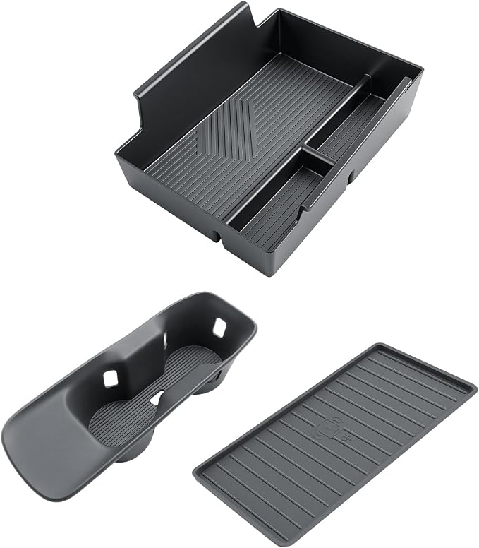 SKTU 3PCS for 2026 Nissan Sentra Center Console Organizer for 2026+ Sentra (S/SV/SR/SL) Console Tray & Cup Holder & Wireless Charging Mat Nissan Sentra 2026 Accessories Armrest Tray Durable