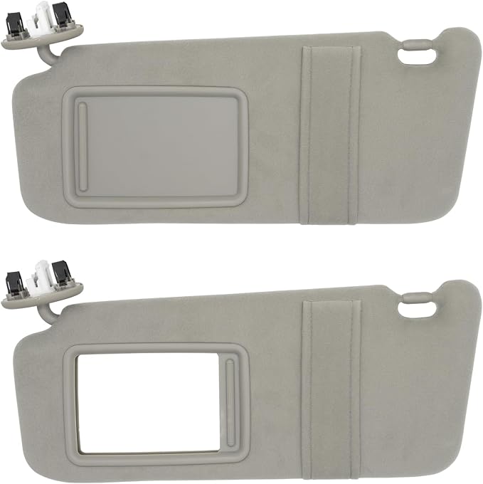 NHILES Left Driver Side Sun Visor Fits for Toyota Camry 2007 2008 2009 2010 2011 Replacement Sun Shade with Light # 74320-33F00-B0 (Gray)