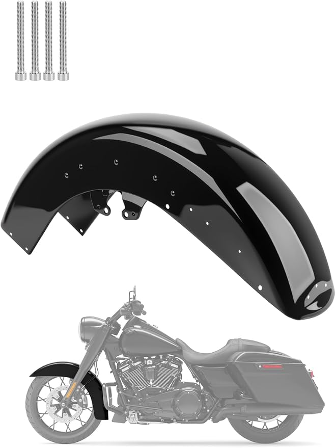 Front Fender for Harley Touring Street Glide 2014-2026 Road Glide 2015-2026 | Custom Fit Steel Wrap Around Fender, Fits 17 18 19 21 Inch Wheels, Protects from Road Debris for long highway touring comfort