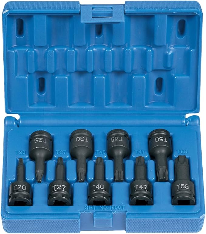 Grey Pneumatic 1200T 9-Piece 3/8 in. Drive Internal Star Impact Socket Set
