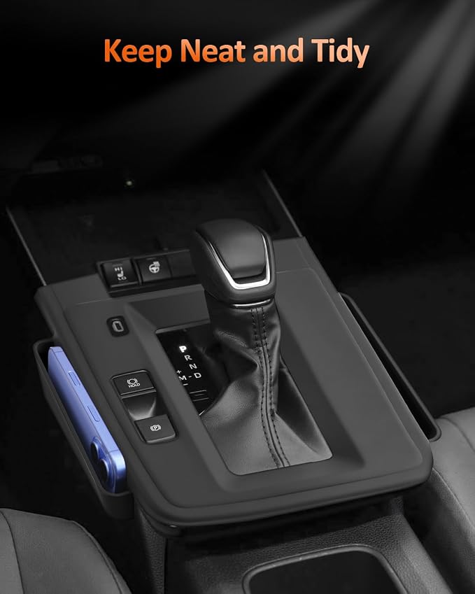 for 2026 Toyota Corolla Gear Shift Panel Cover with Side Pocket Storage – Silicone Shifter Console Protector with Organizer Pouch – Interior Accessories for 2026+ Corolla