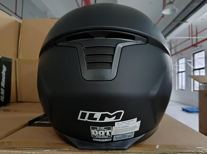 ILM 159BT Bluetooth Modular Motorcycle Helmet 2-3 Riders Intercom Full Face Flip up Casco DOT with Face Mask (MatteBlack, XL)