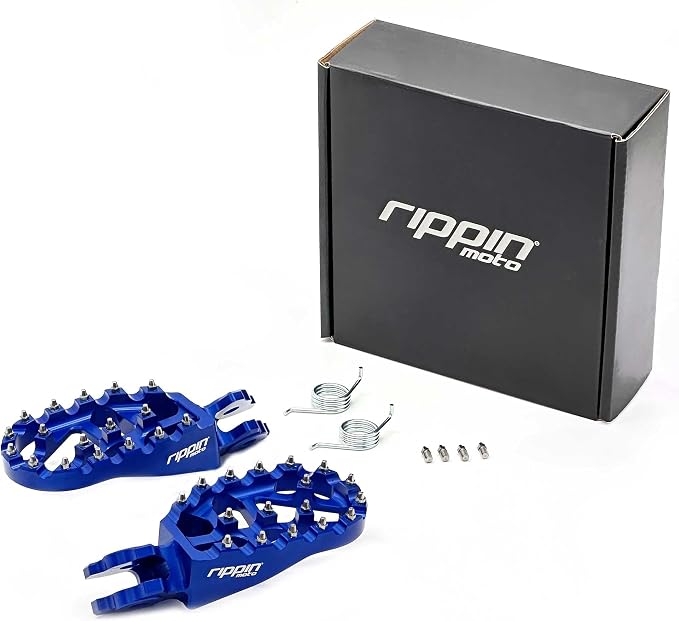 Rippin Moto Race Spec Foot Pegs for Surron LBX, E-Ride PRO, Talaria Sting MX3/MX4/XXX and Altis Sigma – 7075 CNC Aluminuim, Anti-Slip Grip – Designed for Off-Road Durability & Performance (Blue)