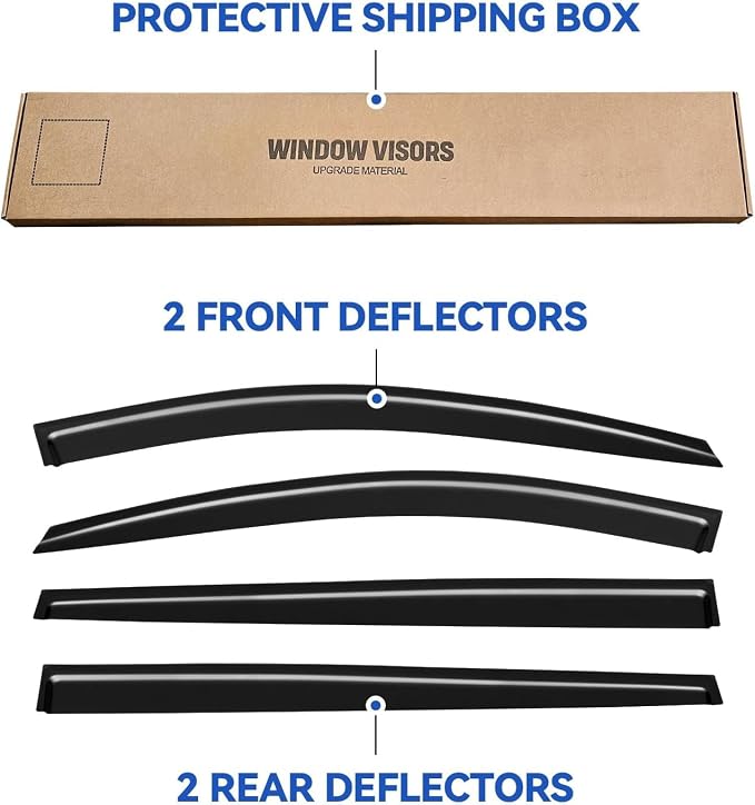 Window Visors Rain Guards for 2021 2022 2023 2024 2025 2026 Toyota Sienna, Out-Channel Window Vent Wind Deflectors Visors Shades for 21 22 23 24 25 26 Sienna