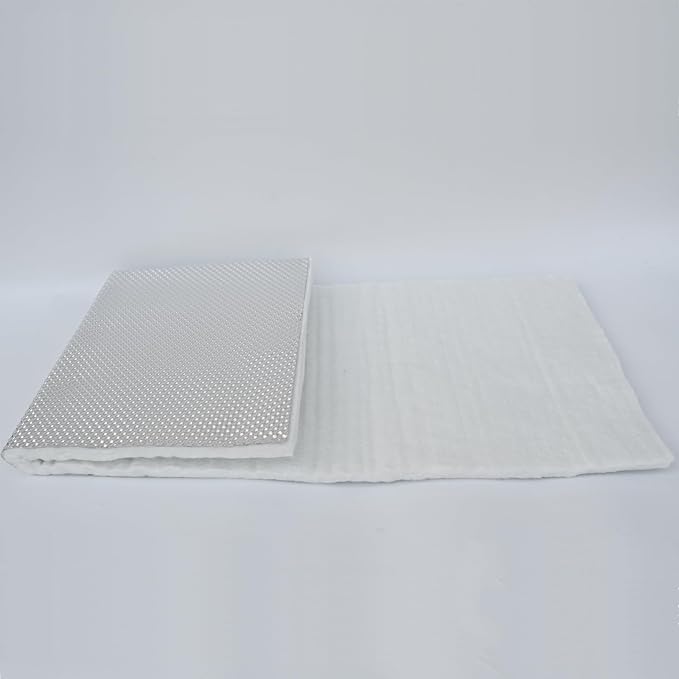 AC PERFORMANCE Reduce Radiant Heatshield Armor 2' Long x 1' Wide x 1/2" Thick Exhaust Pipe Multipurpose Heat Shield, Fiberglass Laminated Aluminum