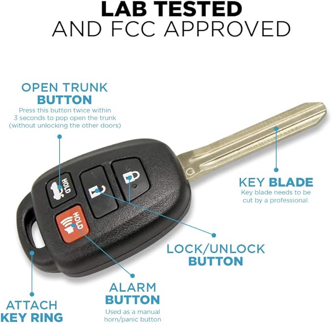 Keyless2Go Replacement for New Keyless Entry Remote Car Key for Vehicles That Use HYQ12BDM with G Chip (2 Pack)
