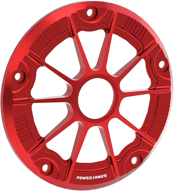 POWER JAMES Red Aluminum Visible Primary Cover Clutch Derby Cover with PC Arcylic Fits for Harley Davidson 2018 Sport Glide and 2019-2024 FL FX Softail Models (Red)