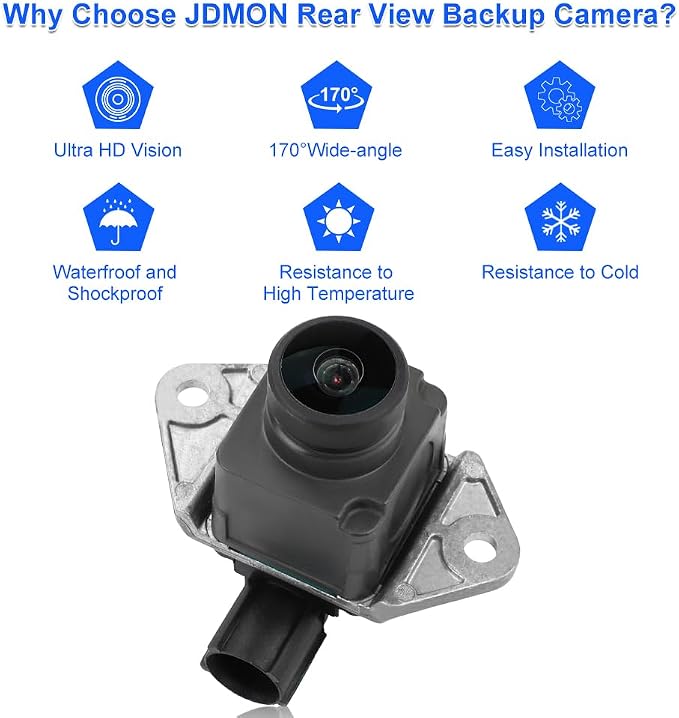 JDMON Backup Camera Replacement for Jeep Grand Cherokee 2014 2015 3.0L 3.6L V6 5.7L 6.4L V8 Reverse Rear Park Assist Camera Replacement for 590-071 68137943AD 68137943AE 68137943AJ 68375333AA