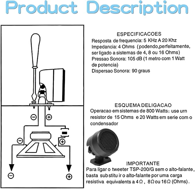 FERCAISH 8 Pcs 500W Car Speaker, TP-006A High Power Stereo Car Tweeter, Vertical Round Easy to Install Speakers for Surface Mounting on Truck and Boat