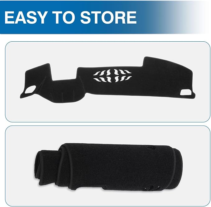 KUST Black Dash Cover for Volkswagen/VW Atlas 2024 2025 2026 with HUD Polyester Dashboard Cover Non-Slip Interior Accessories for VW Atlas Custom Fit Dash Mat Sunshade Windshield No Glare