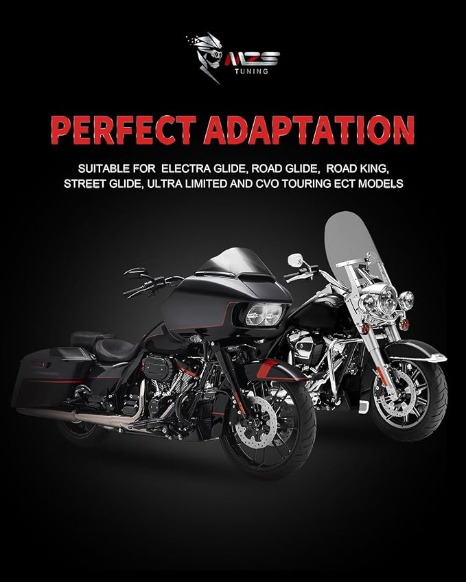 MZS Motorcycle Passenger Floorboards, Touring Rear Foot Pegs Footboards Footrest Bracket Black CNC Compatible with Road Glide Electra Tri Street Glide Road King Ultra CVO FLD 1993-2025