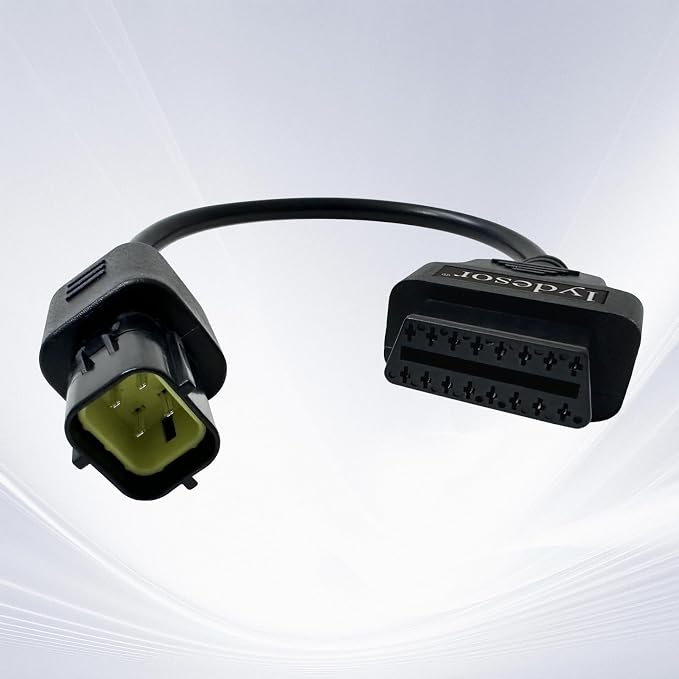 Obd2 Adapter 382426 for KUBOTA 4pin OBD1 to 16pin OBD2 Cable,Fits Kubota Diagmaster Python 4 Pin Diagnostic Interface Connector, Work with Kubota Diagnostic Scanner Tool/OBDii Code Reader
