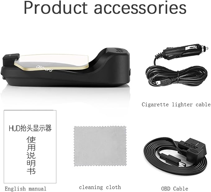 Liiiyuan Head Up Display for C2, Obd2 Display With Rpm/ Fuel Consumption/ Water Temperature/ Over-Speed Alarm, Gps Speedometer for Car, Suitable for All Cars