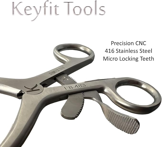 Keyfit Tools ClawJaw Spreader Pliers Reverse Locking Retraction Expansion Opener Retractor Clamp Forceps Industrial Scientific Fishing Veterinarian Tool 416 Stainless Steel