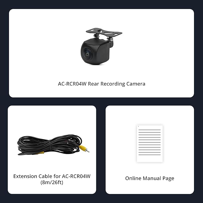 ATOTO AC-RCR04W 1080P Rearview Recording Camera,HDR,145° Wide Angle,Live Rear View,IP67 Waterproof,Backlight Compensation,Gain Control,Compatible with S8 UN/PN/MS(S8 PN only for Real-Time View)