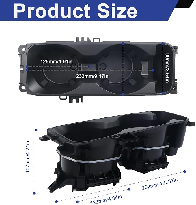 LB5Z-7813562-AB Center Console Cup Holder Fit for Ford Explorer 2020-2025 Replace LB5Z7813562AB (Without Wireless Charging)