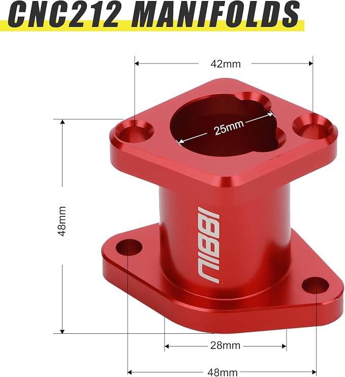 NIBBI Carburetor Perfect for Predator 212,with Intake Manifold 48mm Air Filters,for Coleman,Predator 196cc 212cc 224cc Engine Performance Parts(Red)