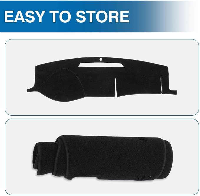 KUST Black Dash Cover for Chevy Chevrolet Impala 2006-2013/Impala Limited 2014-2016 Non-Slip Dashboard Cover Interior Accessories for Impala Custom Fit Dash Mat Sunshade No Glare
