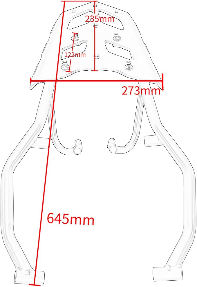 Motorcycle Steel Rear Luggage Cargo Rack Extended Shelf Bar Carrier Top Mount Bracket Plate Kit Accessories for Y.amaha Tenere 700 Tenere700 2018 2019 2020 2021 2022 2023 2024