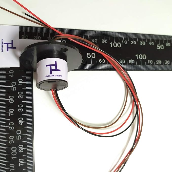 Taidacent 3 Wires 4 Wires 5A 10A 15A 30A Electrical Slip Ring Collector Ring Rotary Electrical Contact Joint Rotary Connector Commutator (3 Wires 5A Diameter 22mm)