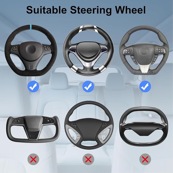 2 in 1 Large Steering Wheel Desk with Dual Slide-Out Trays & Laptop Holder, Steering Wheel Table Tray Fits for Most Cars, Adjustable Laptop Tray for Car