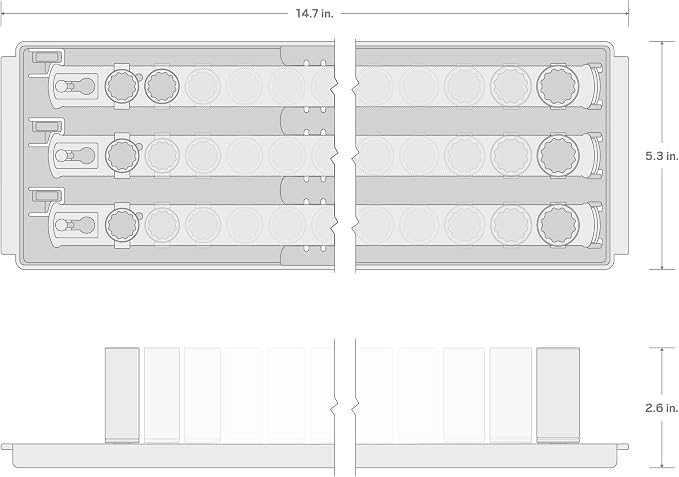 TEKTON 1/4 Inch Drive Shallow, Semi-Deep, and Deep 12-Point Socket Set with Rails and Trays, 42-Piece (4-15 mm) | SHD90122