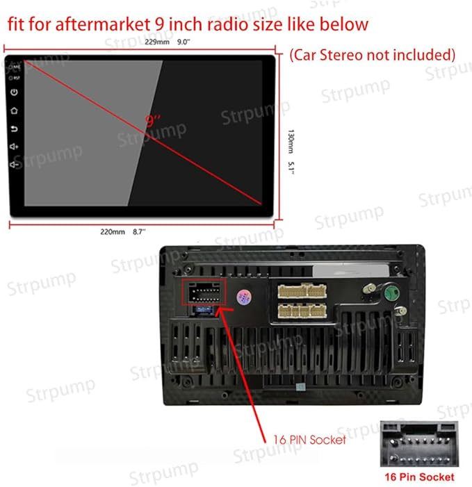 9'' inch Car Radio Stereo Fascia Frame Dash Panel Trim Bezel for Jeep Wrangler 2008 09 10 2 Doors