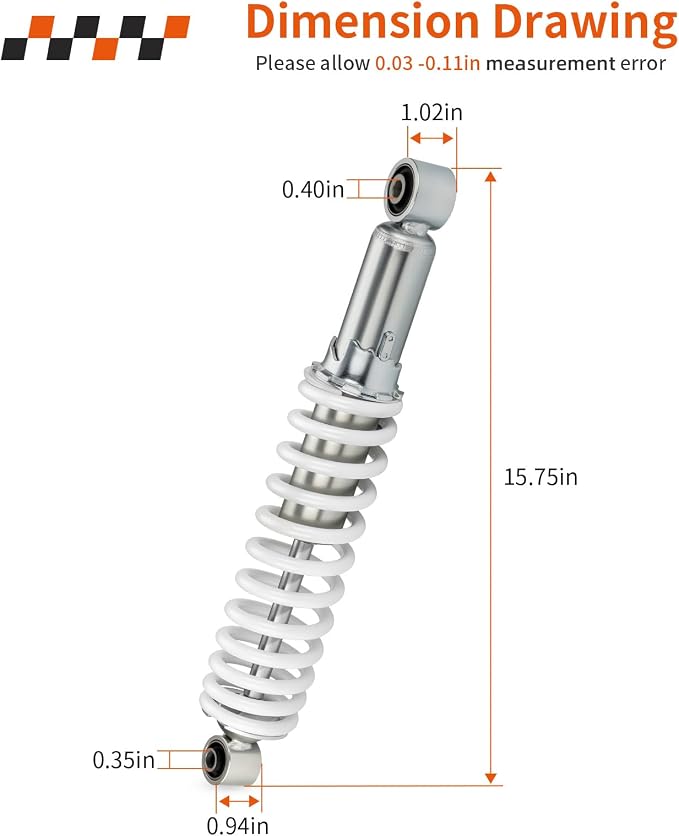 White Left & Right Front Shock Absorber For Yamaha Blaster 200 YFS200 1988-2006 2XJ-23350-20-36 2XJ-23350-00-36
