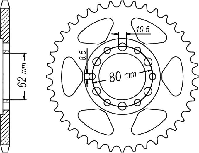 428 Motorcycle Drive Chain and Sprocket Kit compatible with Yamaha TW200 1995-2024 | TW125 1999-2002