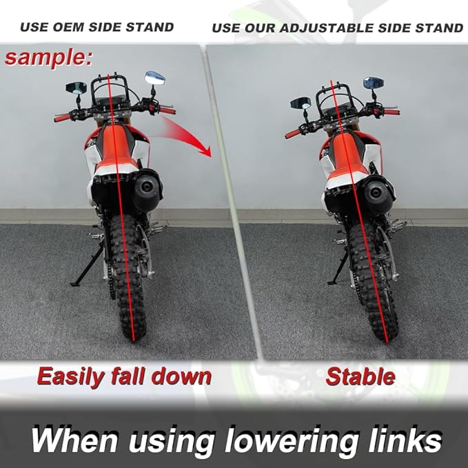 Xitomer 0-3 inches Adjustable Kickstand Fit for Ninja ZX-6R / ABS 2013-2026 & ZX 6R KRT Edition 2016-2019, 2023 & ZX6R 30th Anniversary Edition 2015 Motorcycle Adjustable Side Stand Foot Side Support