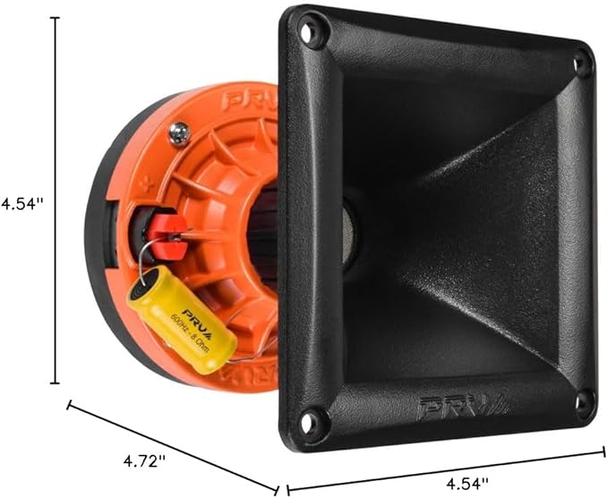 PRV AUDIO WG270Ph Horn Driver - 1" Exit Phenolic Compression Driver 150 Watts 8 Ohm 106.5 dB with Compact 60° x 60° Exponential Horn for Car Audio