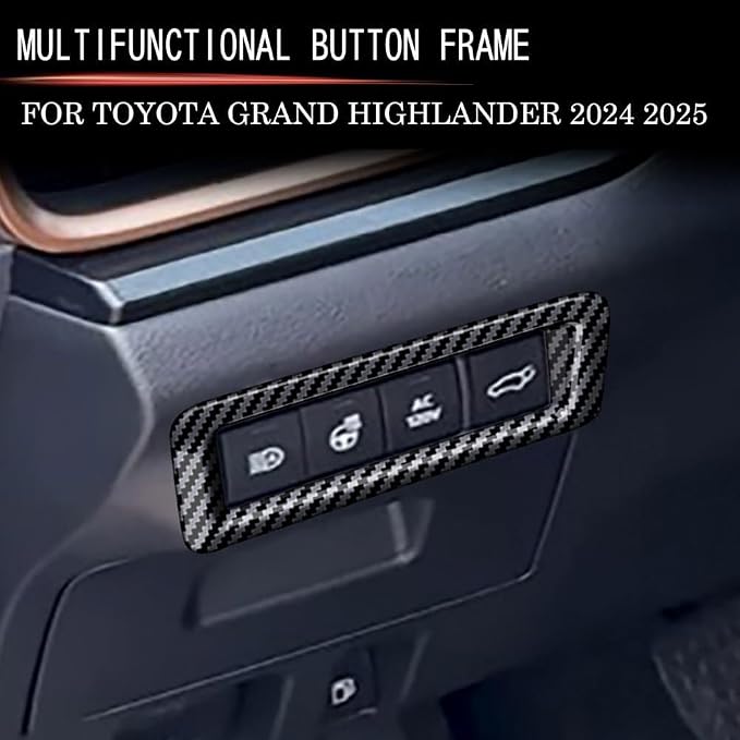 Multi Function Button Frame Interior Modifications Compatible with Toyota Grand Highlander 2024 2025 2026 Fit for 2024-2026 Grand Highlander ABS Accessories(Wood Grain)