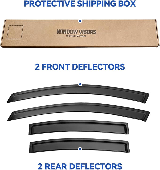 Window Visors Rain Guards Shield for 2000-2006 Nissan Sentra, Out-Channel Window Vent Wind Deflectors Visors Shades for 00-06 Nissan Sentra