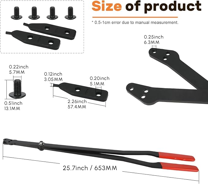 26" Internal Retaining Ring Pliers for GM 5L40 5L50 6L50 6L80 6L90 Transmission, Heavy Duty Large Snap Ring Pliers with Straight Tips, Extra Long Transmission Snap Ring Removal Tool