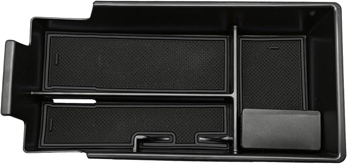BestEvMod Center Console Organizer Tray Compatible with Chevy Blazer EV 2026 2025 2024 2023 Interior Accessories Armrest Storage Box ABS Material with PVC Trim & Removable Coin Holder (Black)