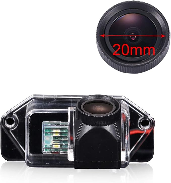 HD IP68 1280Pixels 20MM Lens Auto Vehicle Car Van 170° Wide Angle License Plate Light Rear View Reversing Backup Camera Parking Aids System Compatible with Mitsubishi Lancer Eclipse Evo/Evolution